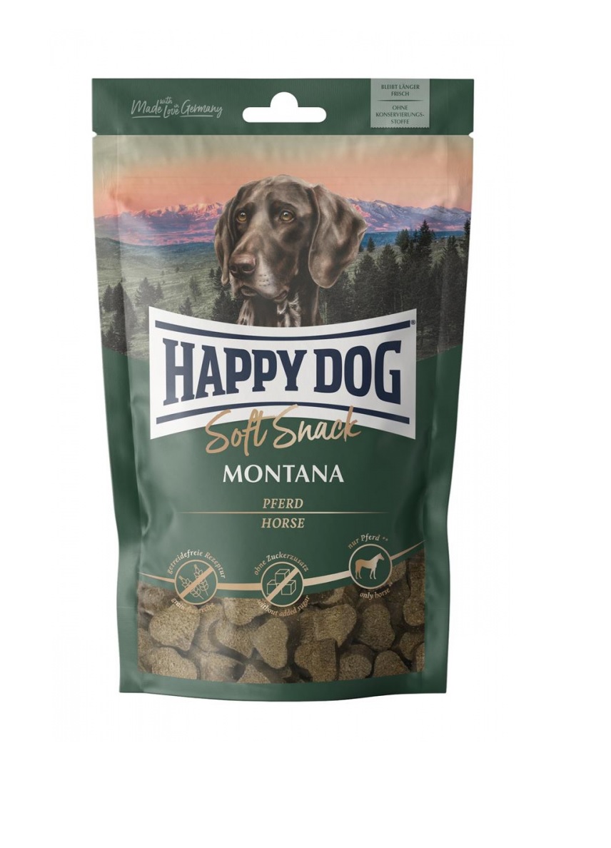 фото Лакомство для собак happy dog montana, беззерновые, сердечки, мясо, 100г, 10 шт