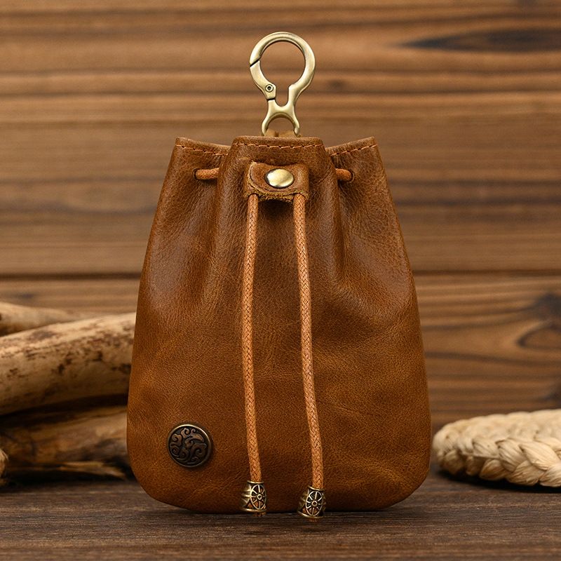 

Монетница мужская KESHBAG Креативная ретро коричневая глянец, Коричневый, Креативная ретро