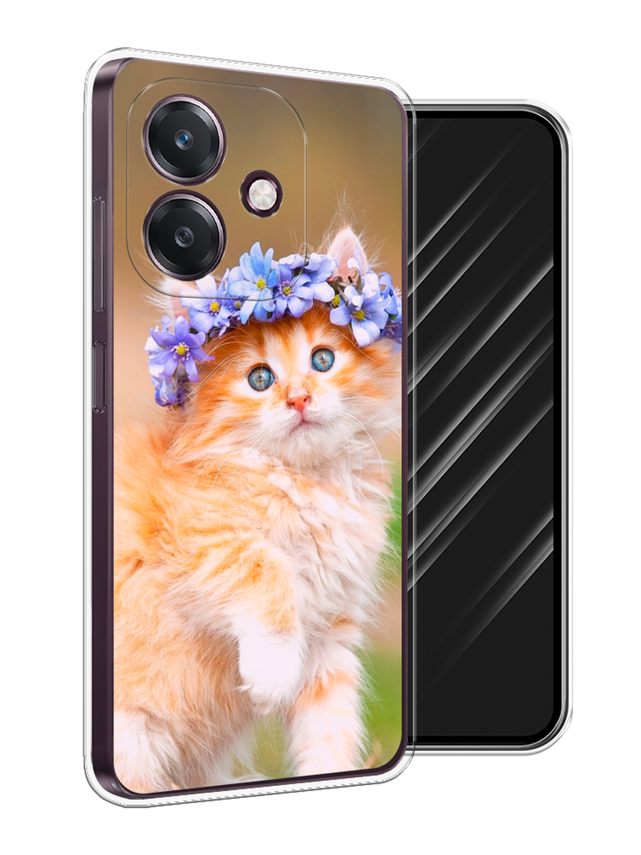 

Чехол Awog на Oppo A3 "Рыжий кот в венке", Коричневый;синий, 2518650-1