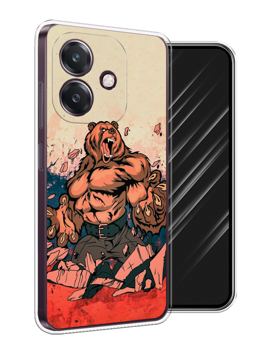 

Чехол Awog на Oppo A3 "Медведь с флагом РФ", Коричневый;синий;красный, 2518650-1