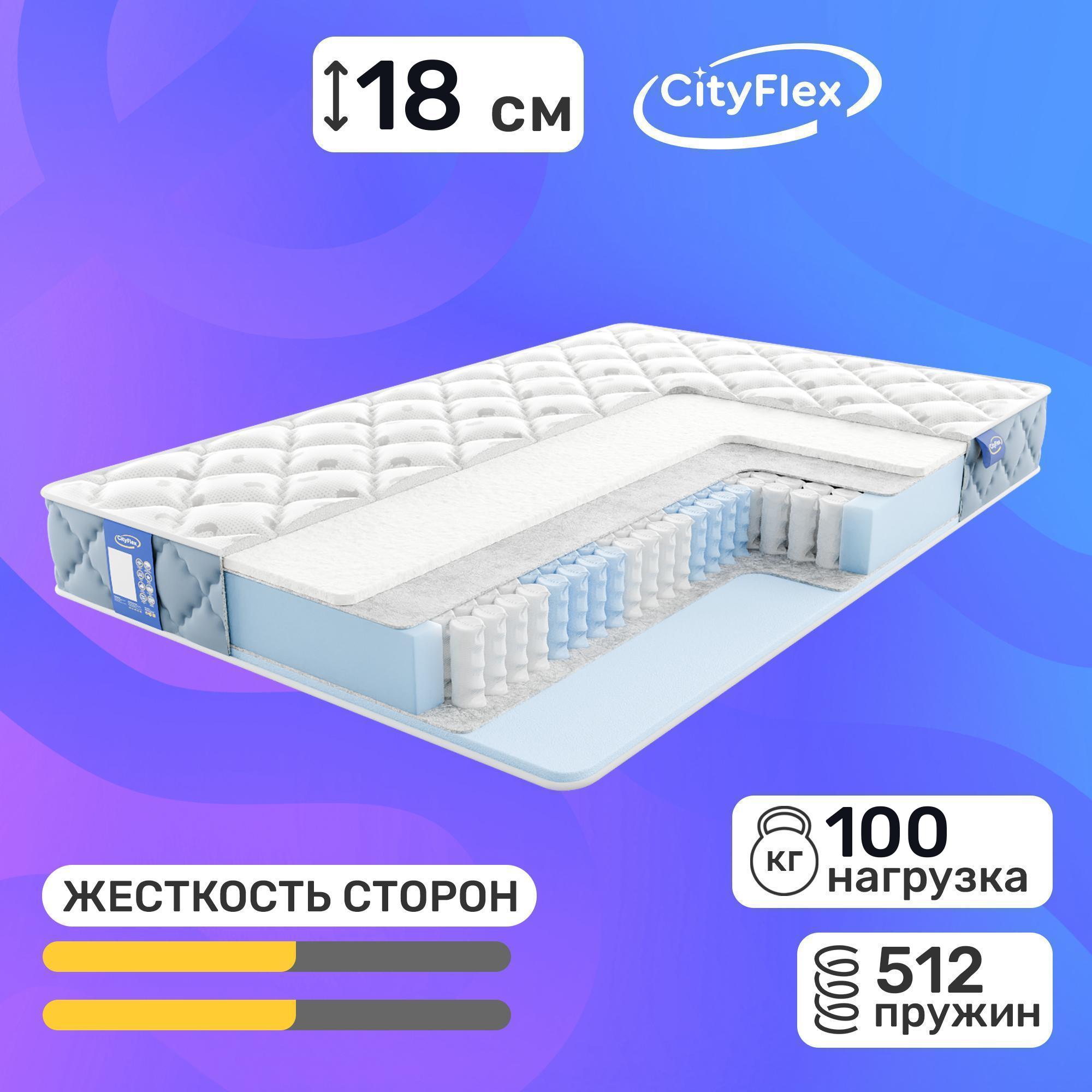 

Матрас Cityflex Spring S2-E2 110x190, Белый;голубой, Spring S2-E2