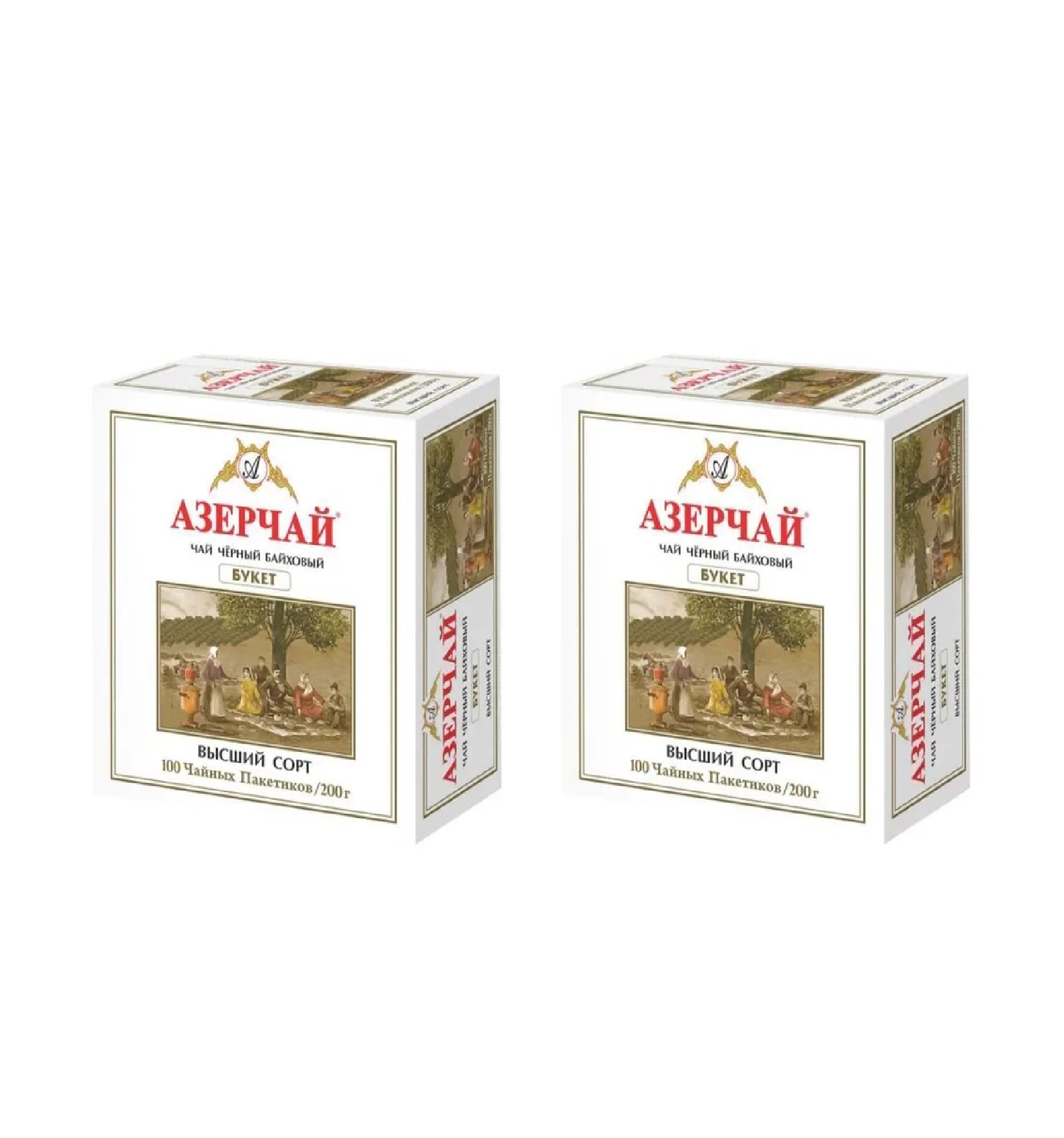 

Чай черный Азерчай Букет, 2 г х 100 пакетиков, 2 шт, Букет