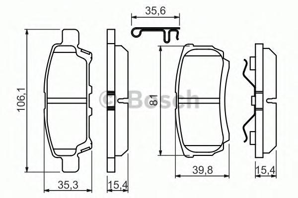 

Тормозные колодки Bosch задние дисковые 986494502