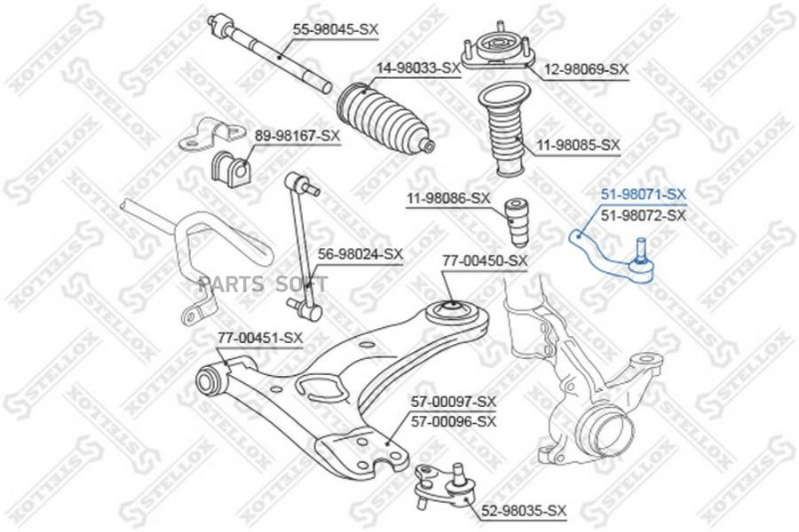 

STELLOX Наконечник рулевой STELLOX 5198071sx