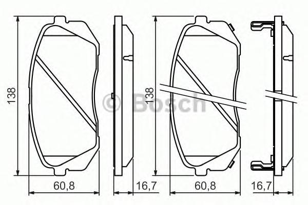 

Тормозные Колодки Передние 0986494422 BOSCH 0986494422