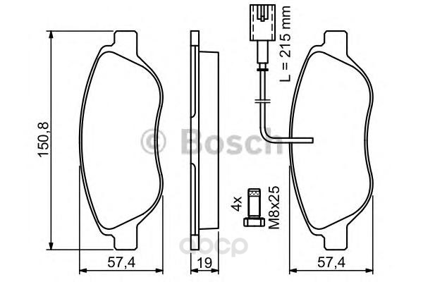 

Тормозные колодки Bosch передние дисковые 986424595