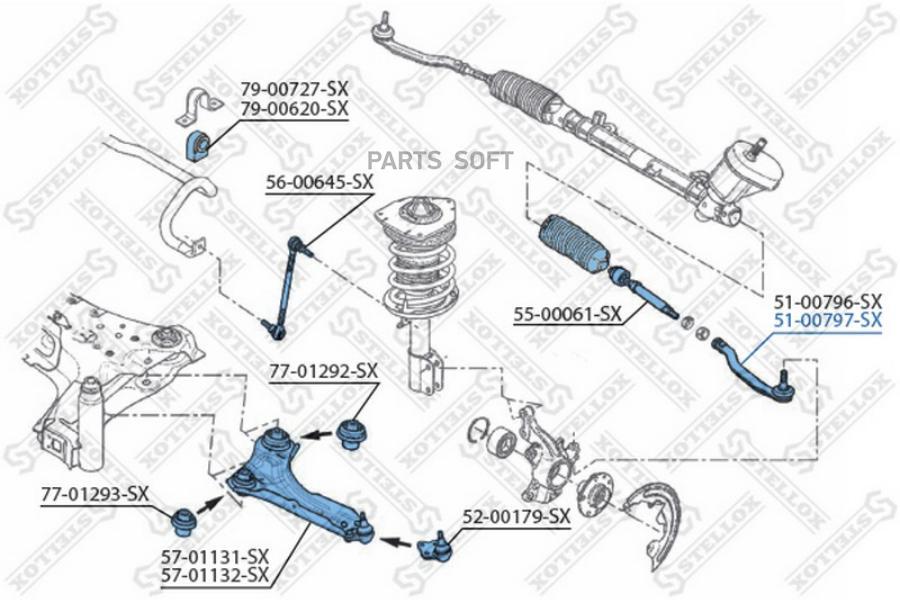 

STELLOX Наконечник рулевой STELLOX 5100797sx