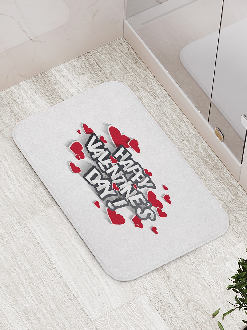 

Коврик противоскользящий JoyArty "Happy Valentines day" для ванной 77х52 см