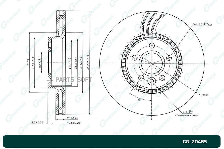 

G-BRAKE Диск тормозной G-brake GR-20485