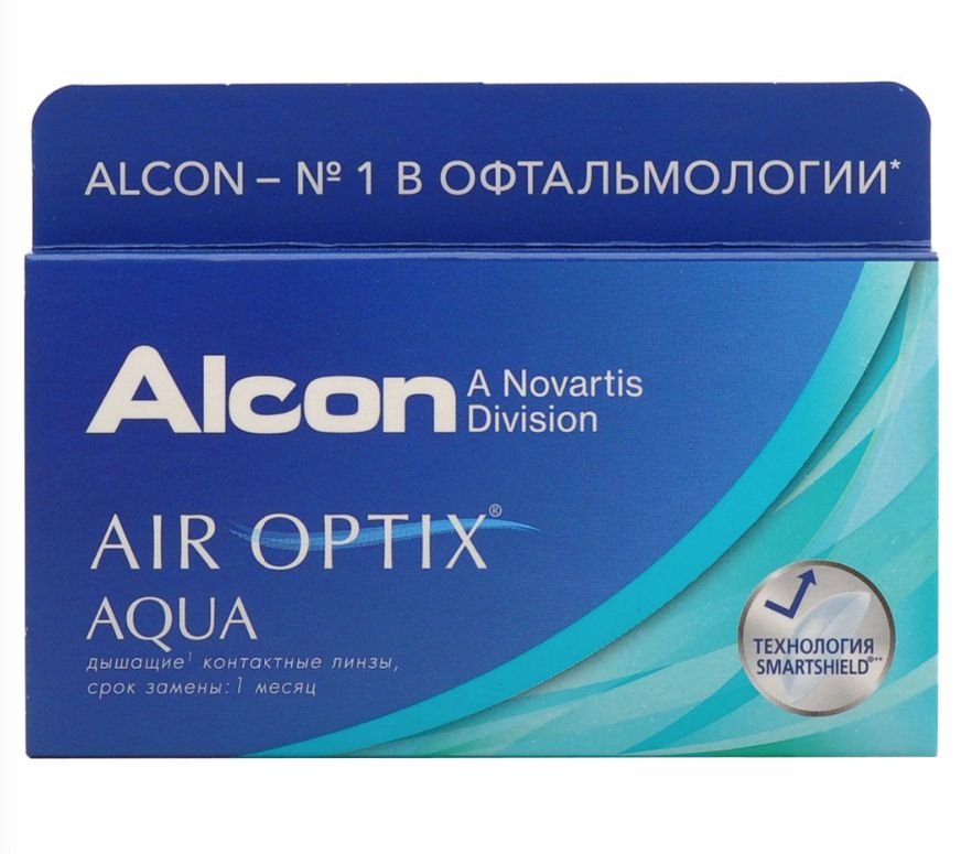 фото Air optix aqua (6 линз) + one step 360 мл.(8.6, -9.50)