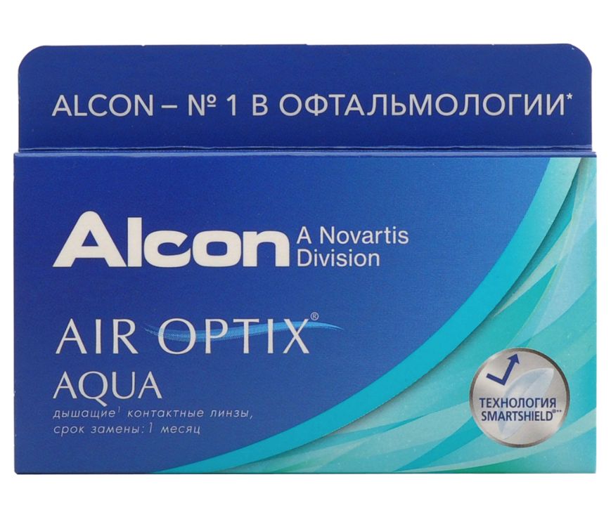 фото Air optix aqua (6 линз) + one step 360 мл.(8.6, -8.00)