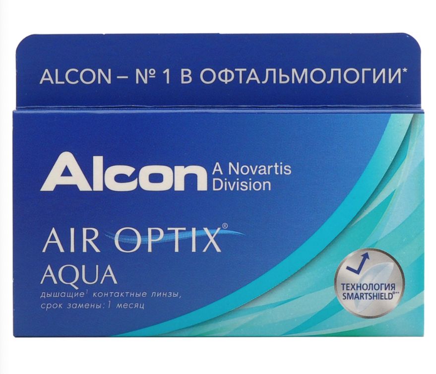 фото Air optix aqua (6 линз) + one step 360 мл.(8.6, -5.50)