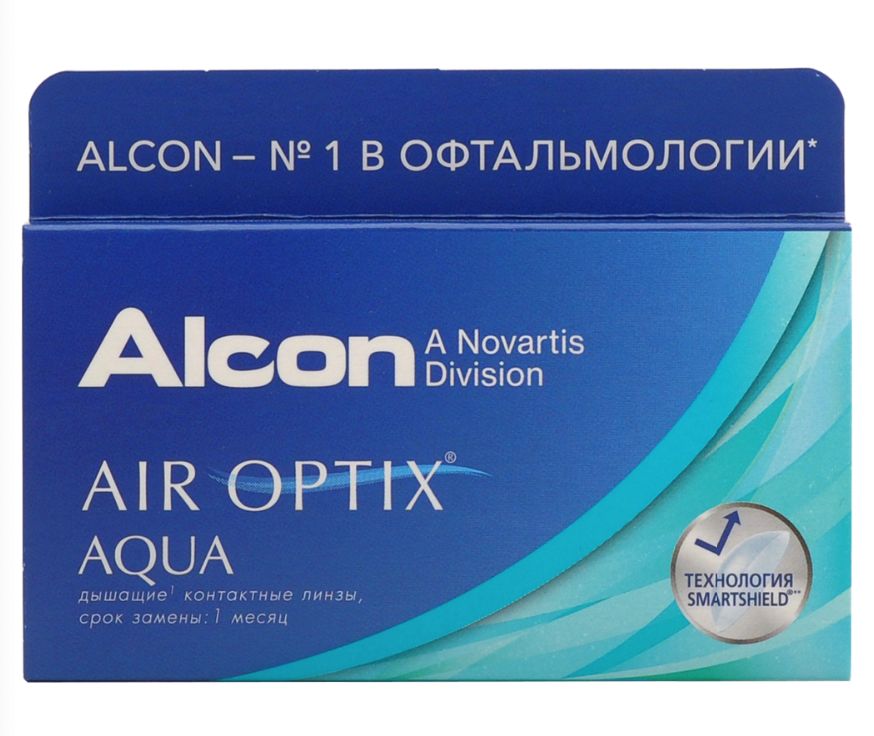 фото Air optix aqua (6 линз) + one step 360 мл.(8.6, -3.50)