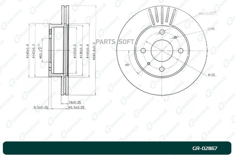 G-BRAKE Диск тормозной G-brake GR-02867