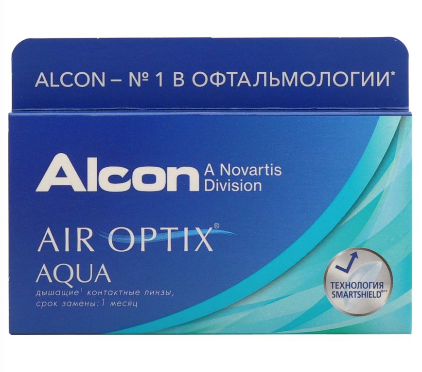 Купить Aqua 6 линз + One Step, Air Optix Aqua (6 линз) + One Step 360 мл.(8.6, -2.75)