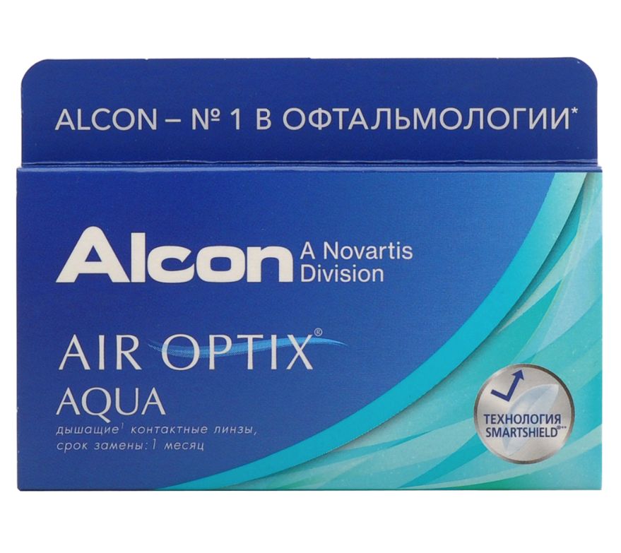 фото Air optix aqua (6 линз) + one step 360 мл.(8.6, -2.50)