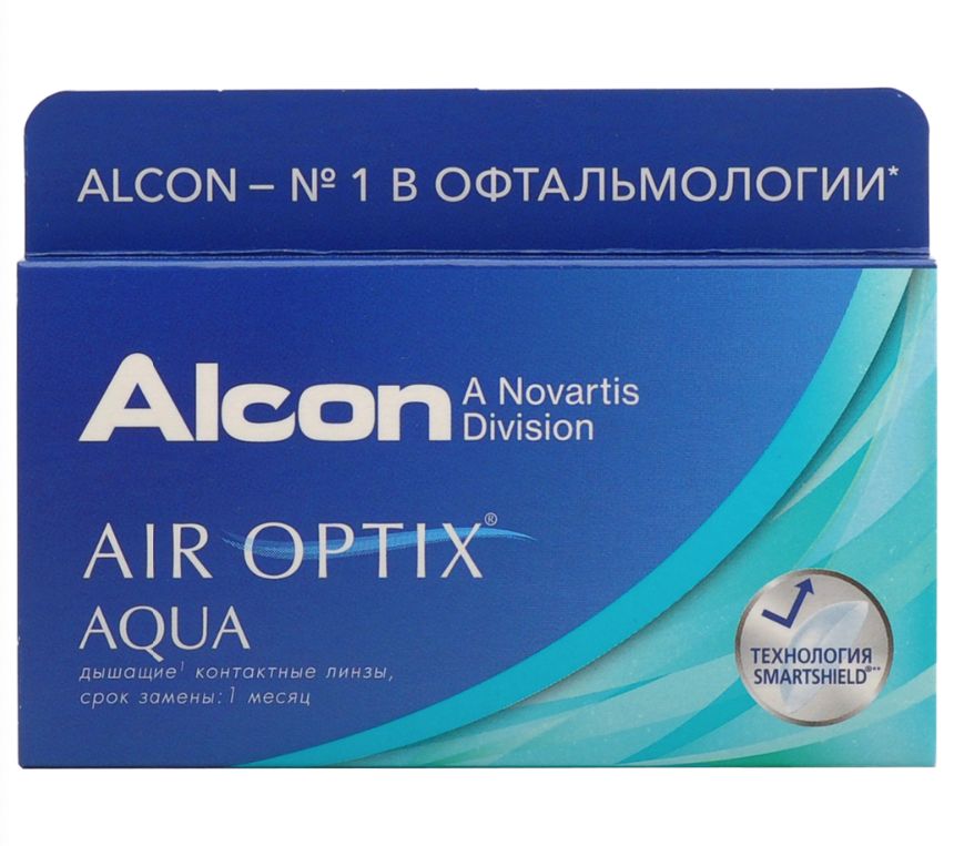 фото Air optix aqua (6 линз) + one step 360 мл.(8.6, -1.50)