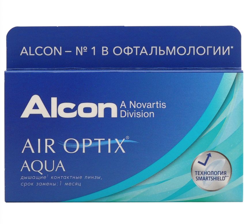 фото Air optix aqua (6 линз) + one step 360 мл.(8.6, -0.50)