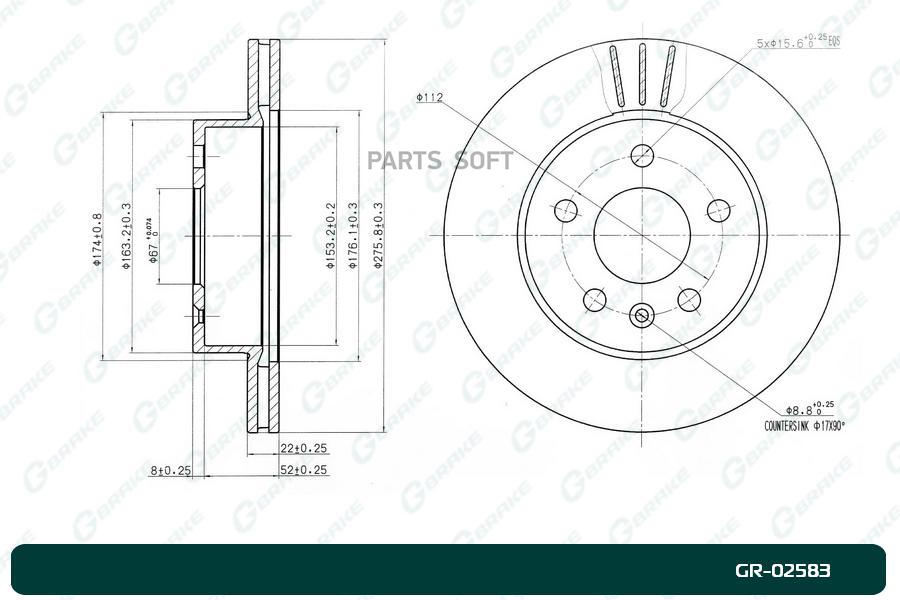 

G-BRAKE Диск тормозной G-brake GR-02583