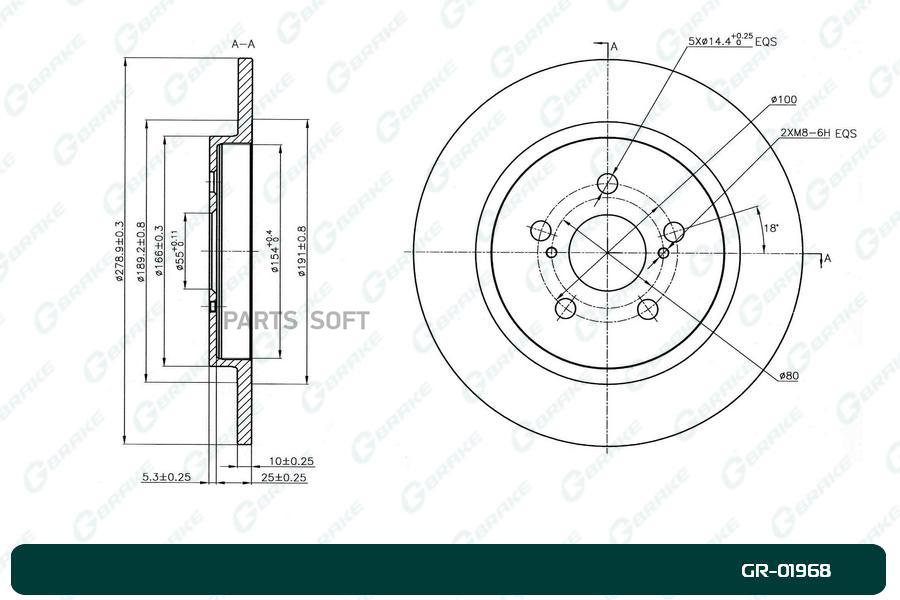 G-BRAKE Диск тормозной G-brake GR-01968