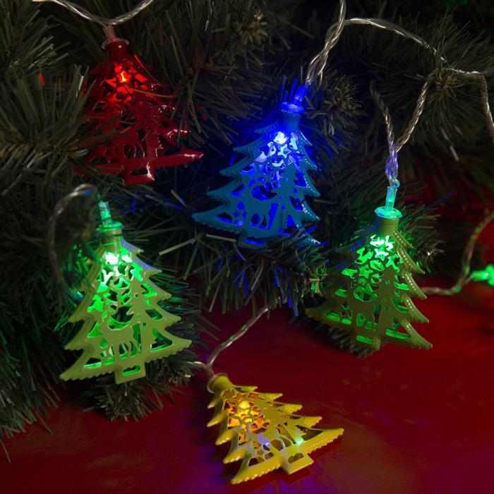 Световая гирлянда новогодняя Hti Нить с насадками елка 2388685 4 м разноцветный