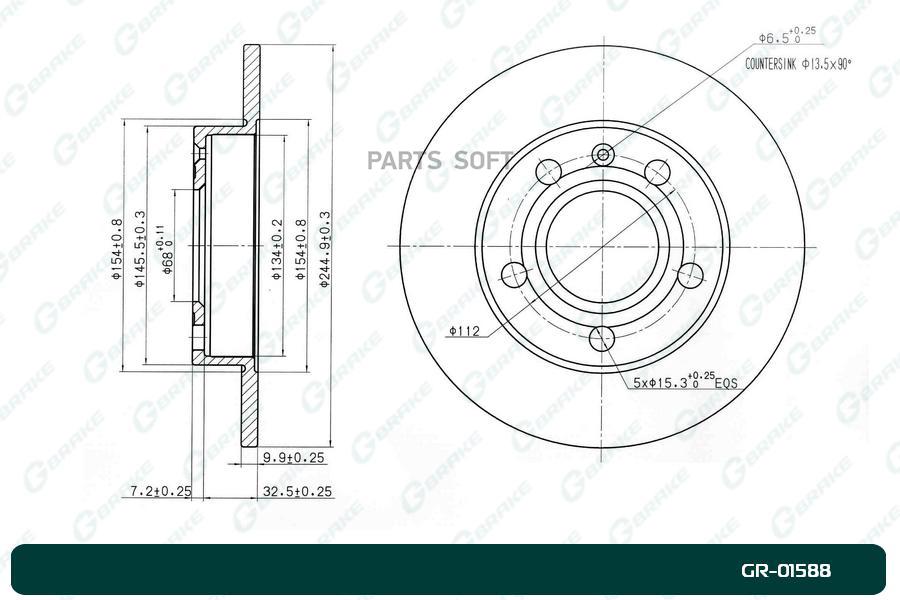 G-BRAKE Диск тормозной G-brake GR-01588