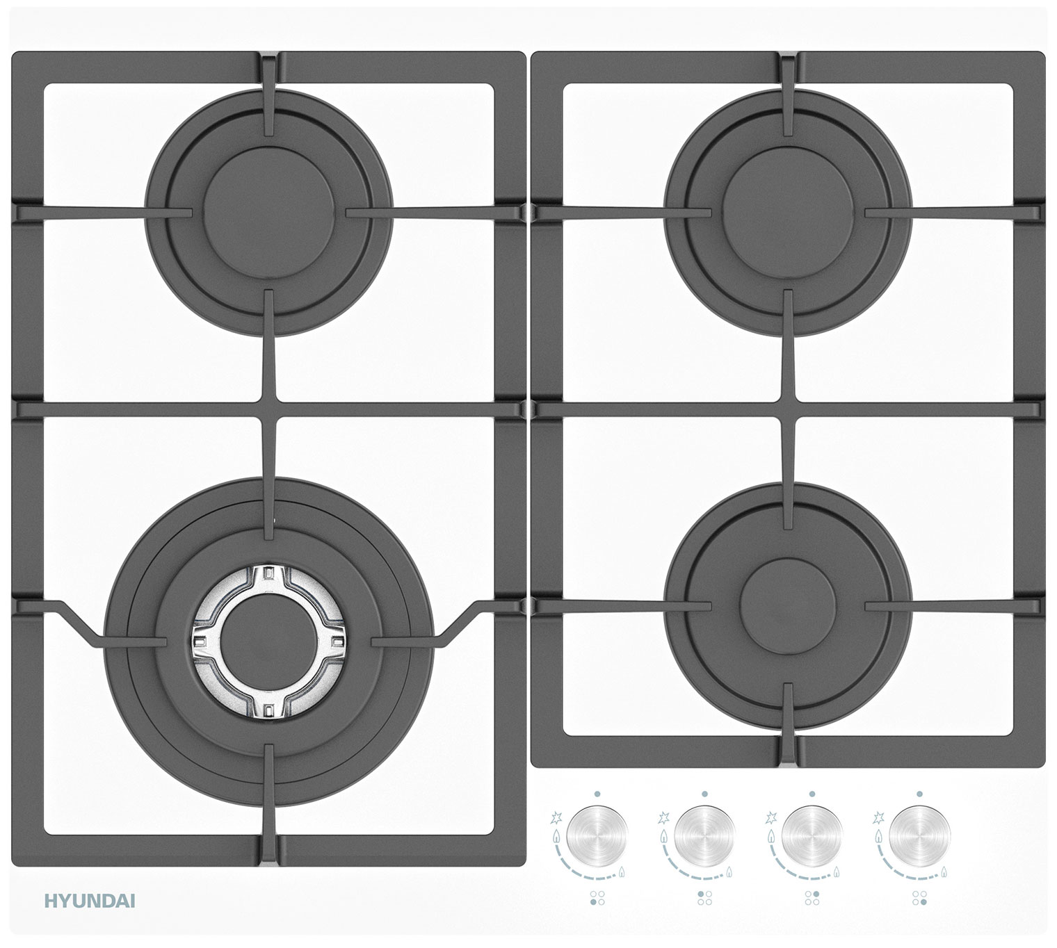 фото Встраиваемая газовая панель hyundai hhg 6436 wg white
