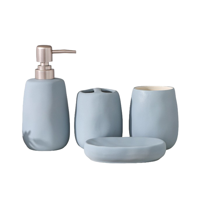 

Набор для ванной комнаты SAVANNA Soft, 4 предмета мыльница, дозатор для мыла,, Soft