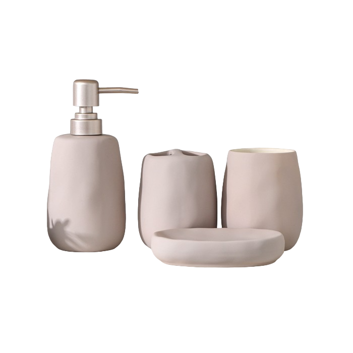 

Набор для ванной комнаты SAVANNA Soft, 4 предмета мыльница, дозатор для мыла,, Soft