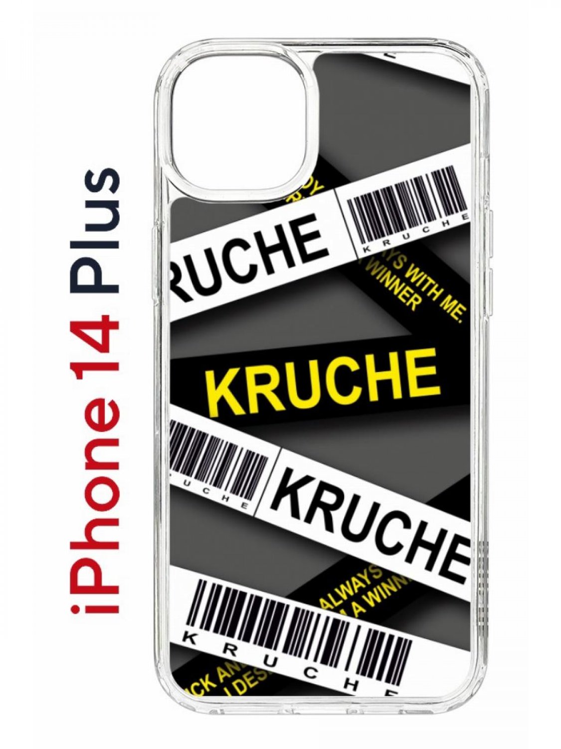 фото Чехол на iphone 14 plus с принтом kruche print kruche, бампер с защитой камеры кruче