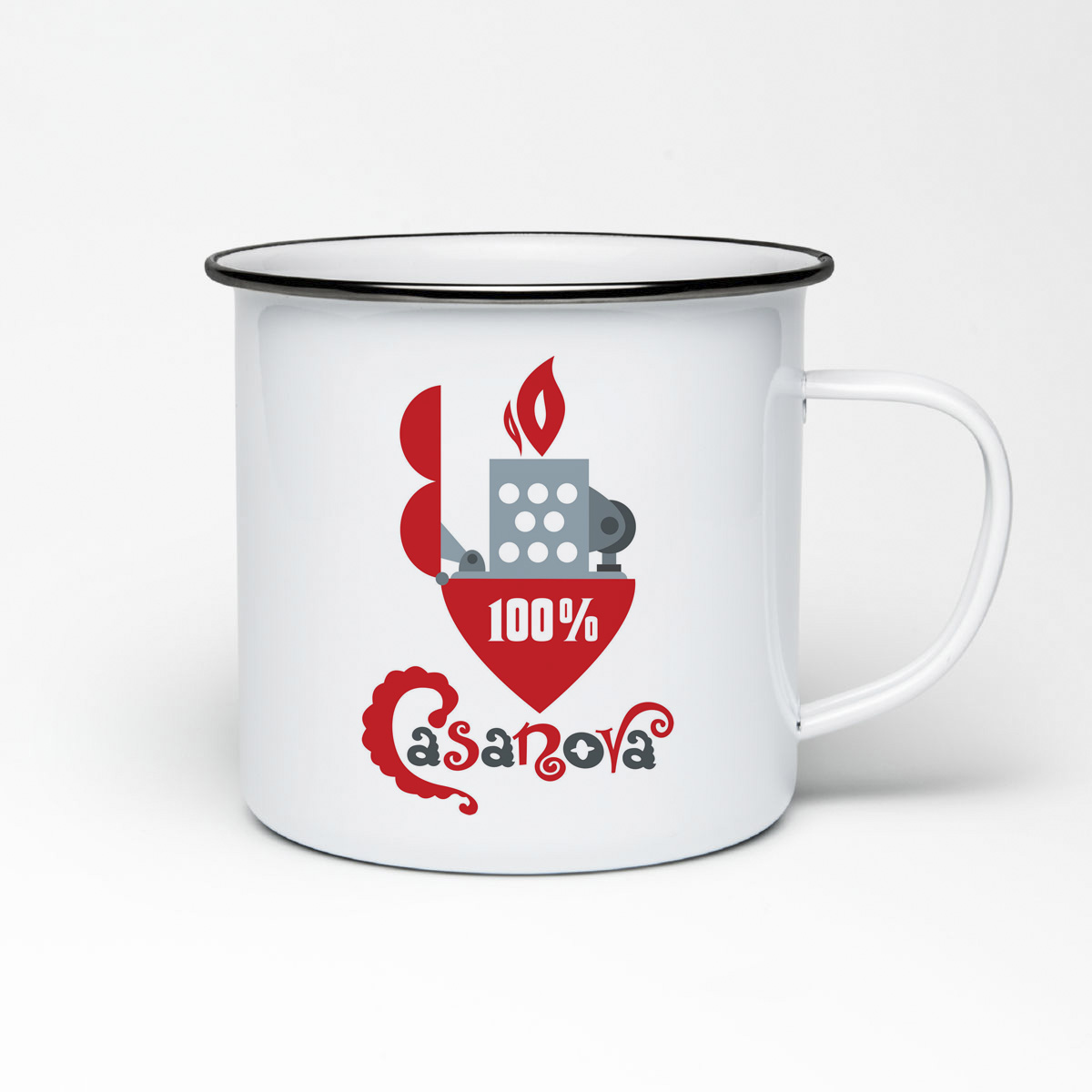 

Кружка металлическая CoolPodarok Прикол. Зажигалка Casanova
