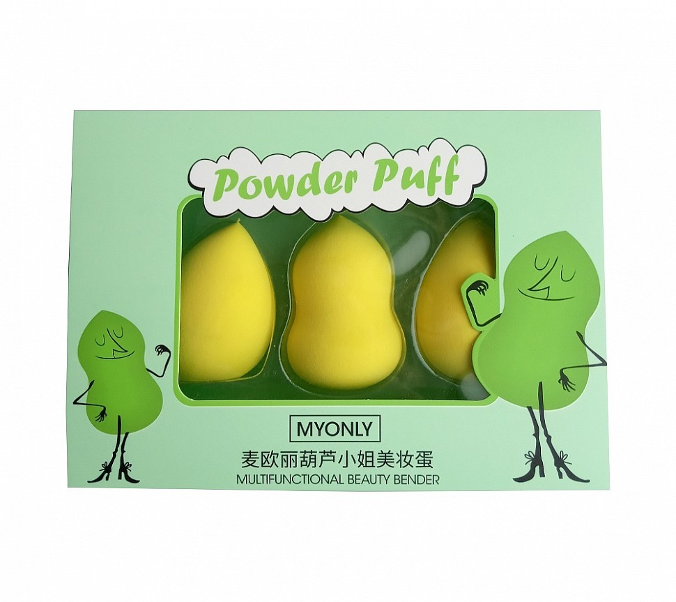 

Подарочный набор спонжей MYONLY Powder Puff 3 шт. желтый
