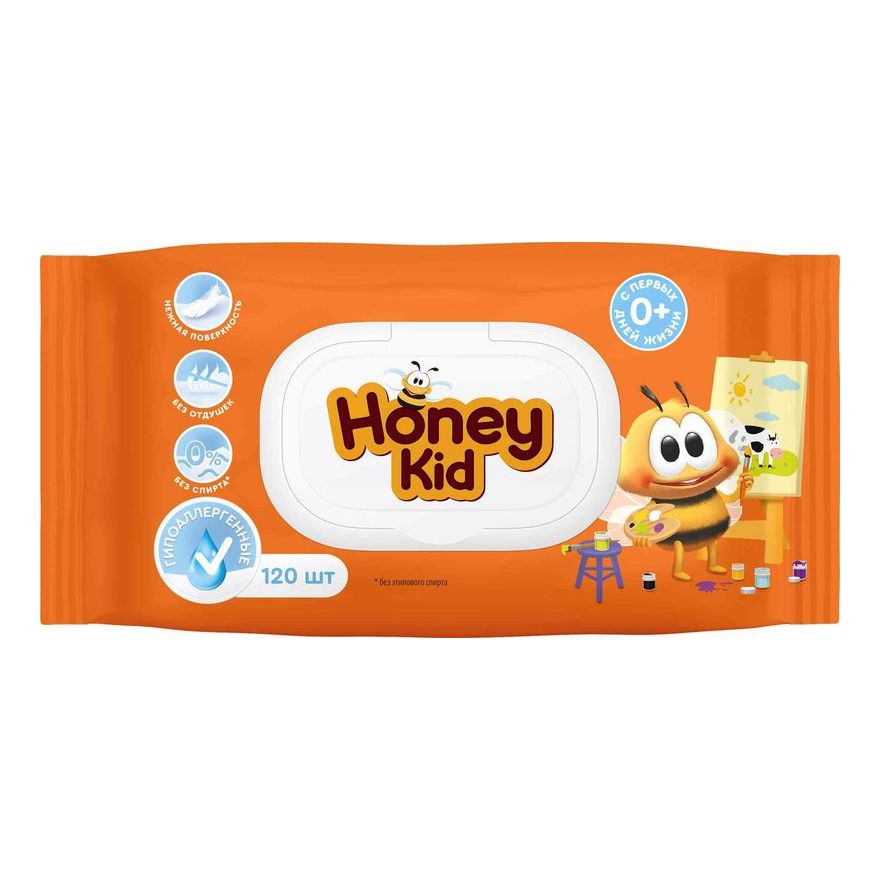 Салфетки влажные детские Honey Kid гигиенические 120 шт