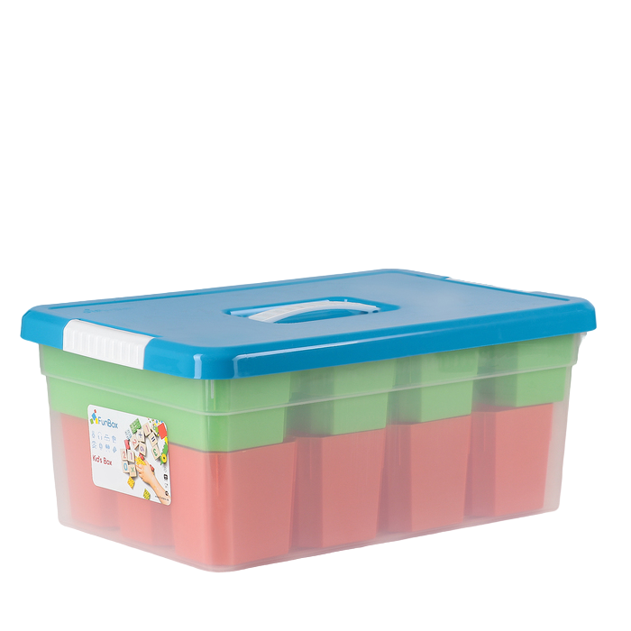 

Контейнер для хранения с крышкой Kid's Box, 10 л, 372516 см, 12 вставок, 2 лотка, цвет М