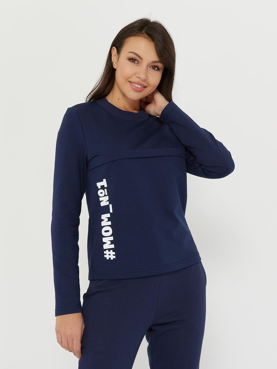 

Свитшот женский MOM №1 MOM-0134 синий XL, MOM-0134
