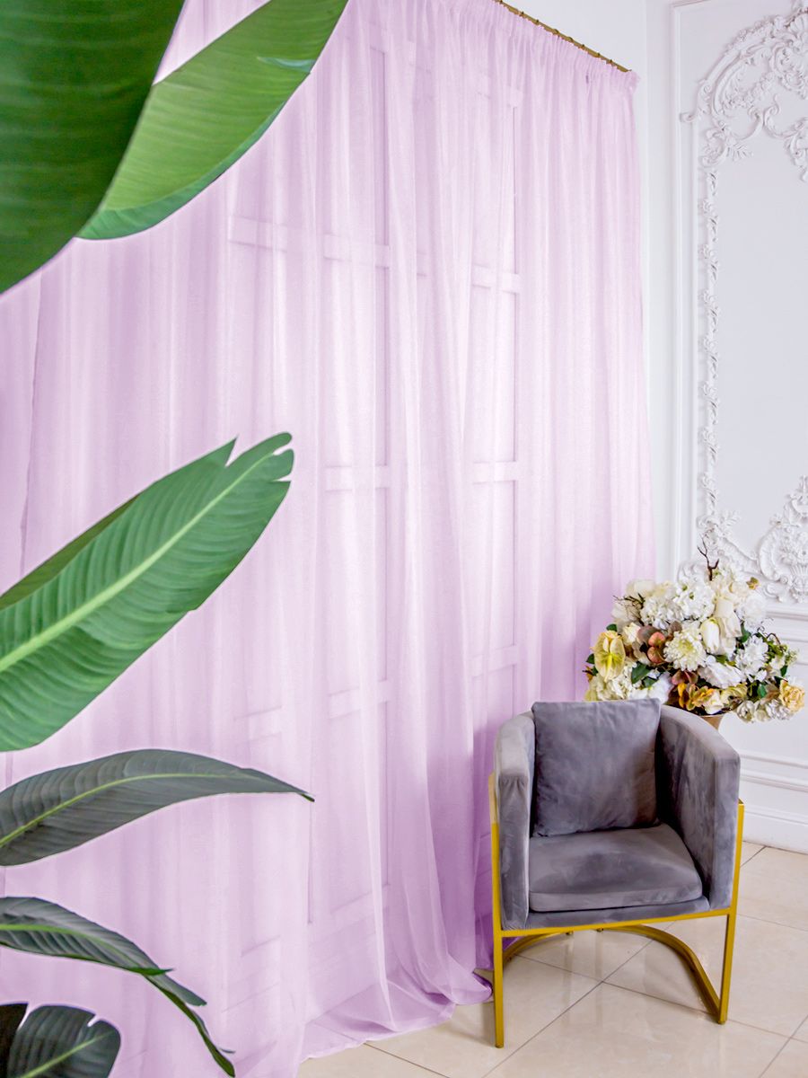 фото Тюль nikki home collection вуаль высота 290 см х ширина 300 см розовый