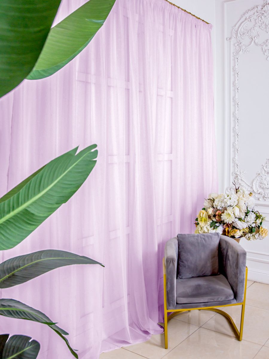 

Тюль Nikki Home Collection Вуаль высота 220 см х ширина 400 см розовый, Тюль розовый