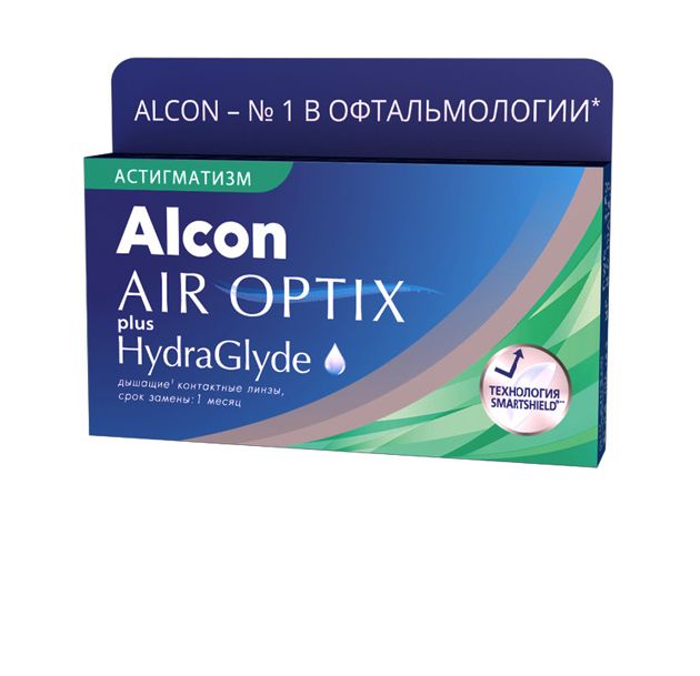 Контактные линзы AirOptix HydraGlyde for Astigmatism 3 шт. PWR -2,75, CYL -0,75, AXIS 010