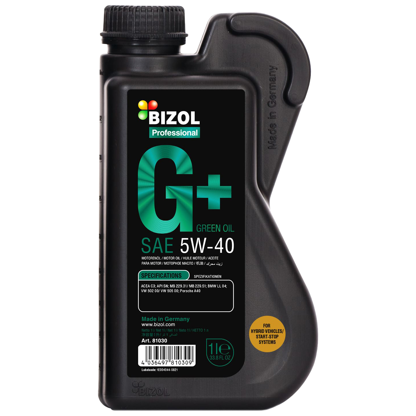 Моторное масло BIZOL Green Oil синтетическое 5W40 1л