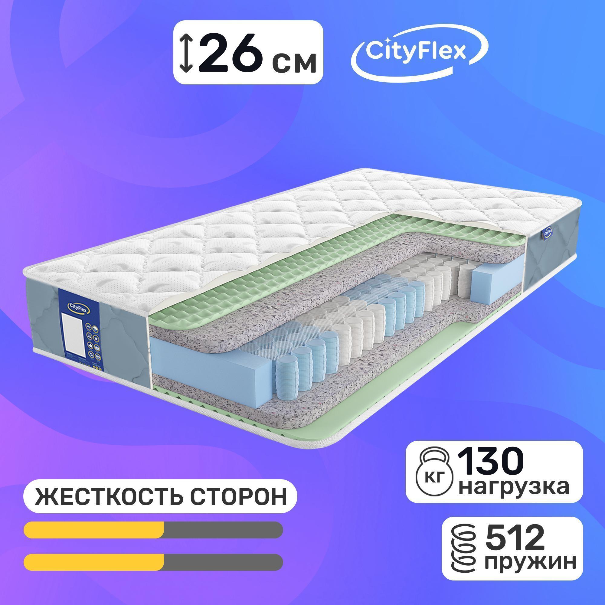 

Матрас Cityflex Spring R2F4 120x190, Белый;голубой, Spring R2F4