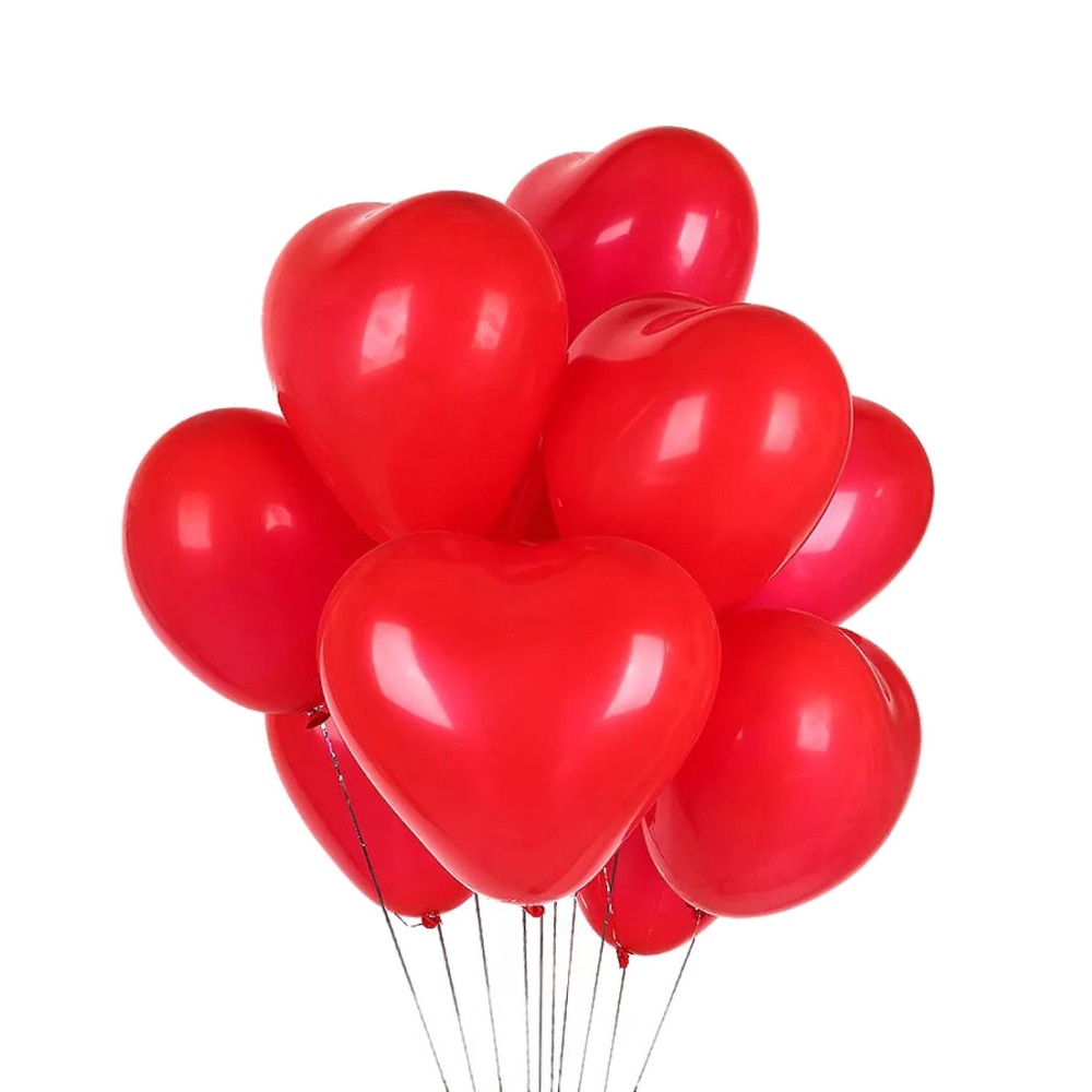 Набор шаров ГК Сфера Сердце красное 25 см 10 шт. 1-0013