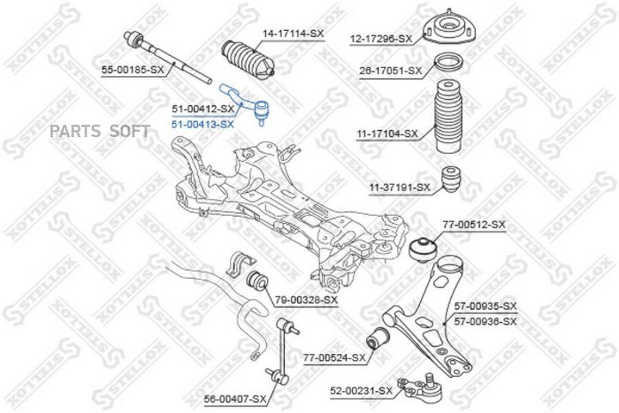 

STELLOX Наконечник рулевой STELLOX 5100413sx