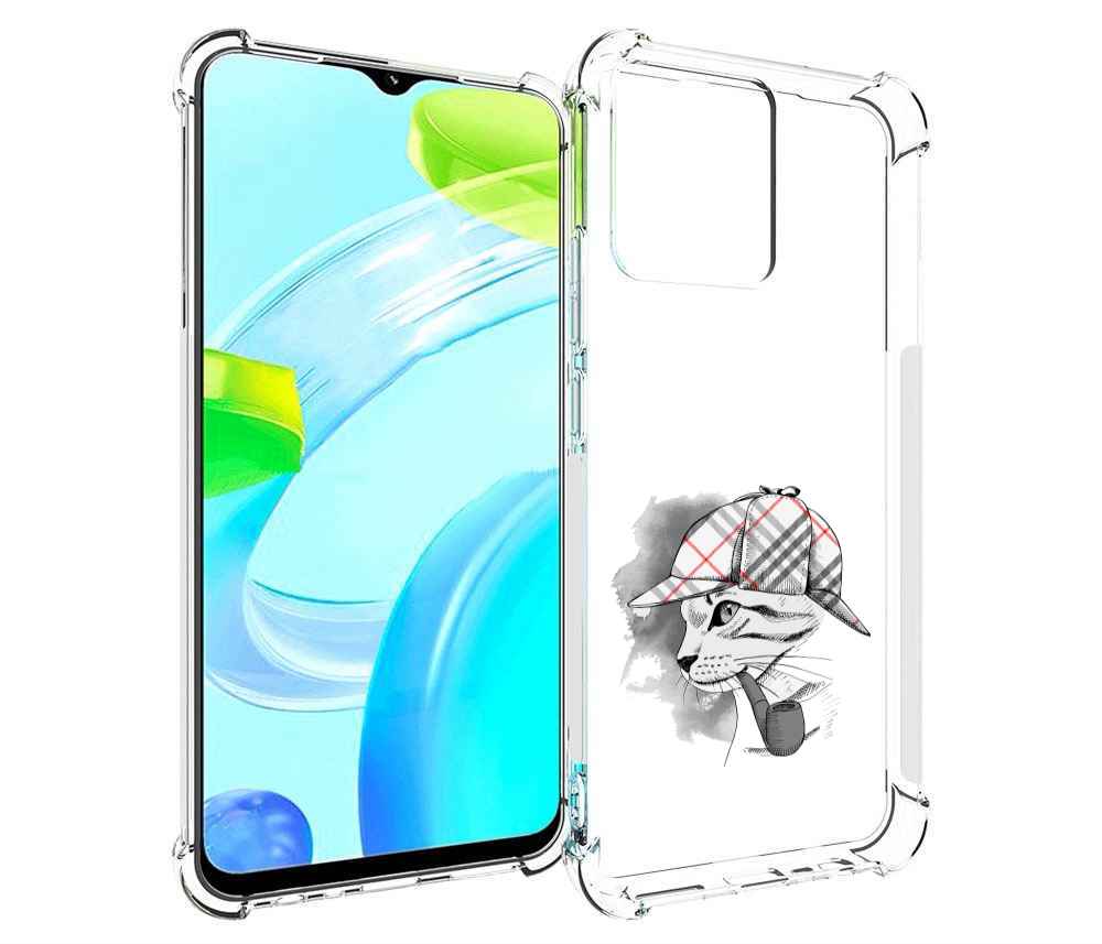 Чехол MyPads кошка с трубкой для Tecno Phantom X2