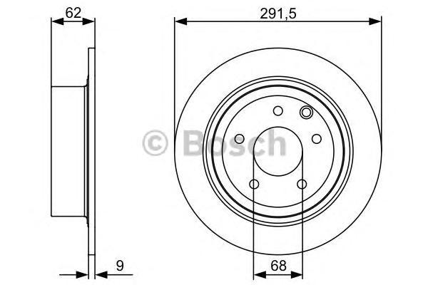 

Тормозной диск Bosch задний 291,5x9 мм 5 отверстий 986479362