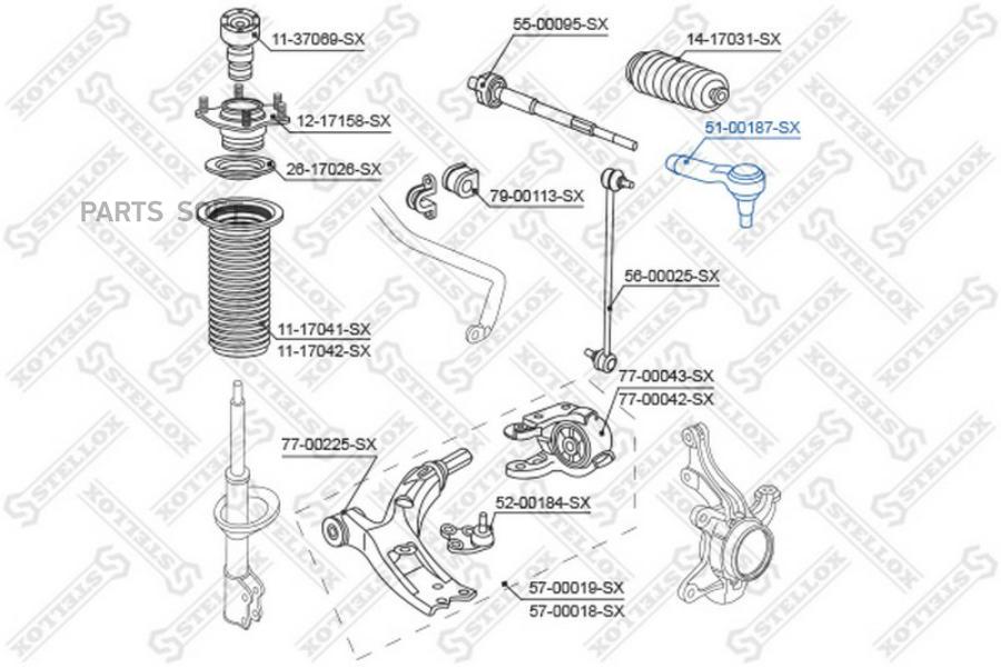 

STELLOX Наконечник рулевой STELLOX 5100187sx