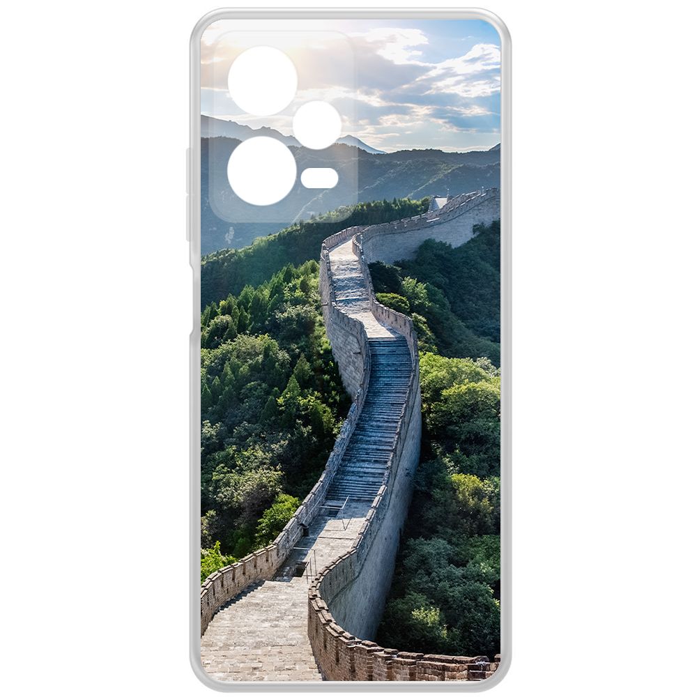 Чехол-накладка Krutoff Clear Case Китай, Великая Стена для Xiaomi Redmi Note 12 Pro 5G