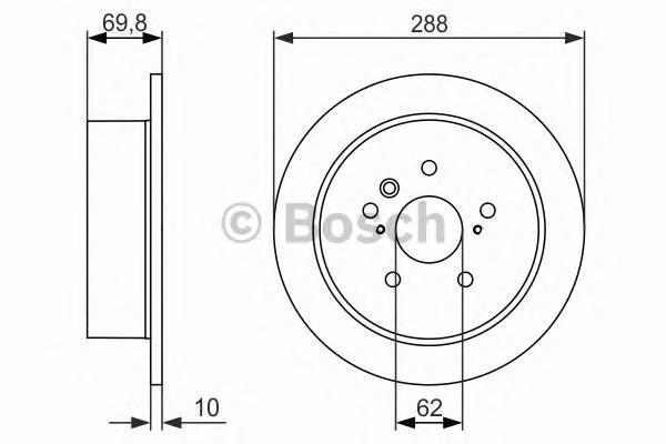 

0 986 479 614_Диск Тормозной Задний Lехus Rх300/Rх350/Rх400 03> BOSCH 0986479614