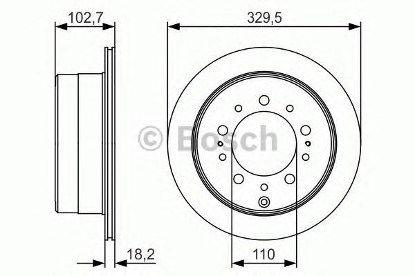 

Тормозной диск Bosch задний вентилируемый 330x18 мм 5 отверстий 0986479r15