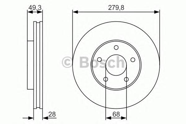 

0 986 479 R90_Диск Тормозной Передний Nissаn Аlmеrа/Рrimеrа 1.6-2.0/2.2D 00> BOSCH 0986479