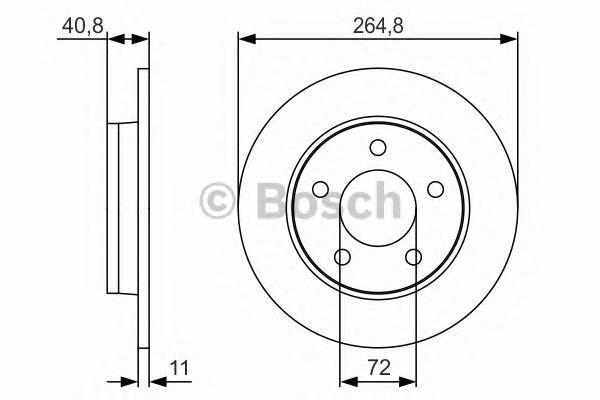 

Тормозной диск Bosch задний 265x11 мм 5 отверстий 0986479s50